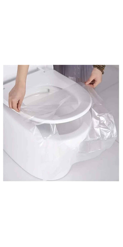 50pcs Disposable Toilet Seat Covers - Hygienic Plastic Cushion for Travel, Hotels & Medical Use