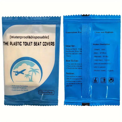 50pcs Disposable Toilet Seat Covers - Hygienic Plastic Cushion for Travel, Hotels & Medical Use