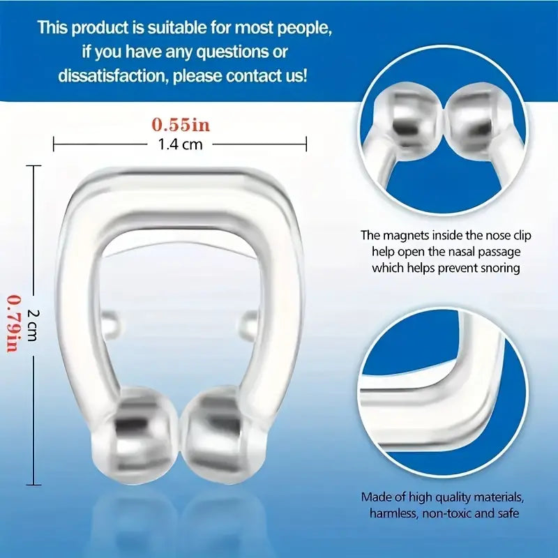 2/4pcs Magnetic Anti-Snoring Nose Clips, Comfortable & Safe Nasal Device, 1.5 Cm, Non-Toxic, Improved Sleep Quality, Easy To Use, With Magnets For Natural Breathing Aid